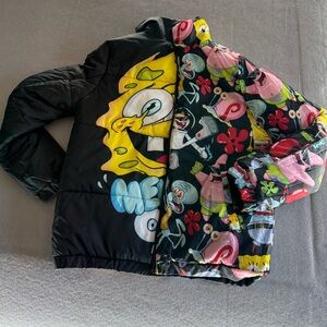 Members Only x Nickelodeon Black Reversible Puffer Jacket